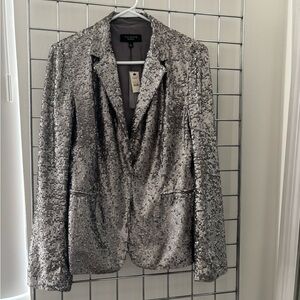 Talbots Silver Sequin Blazer